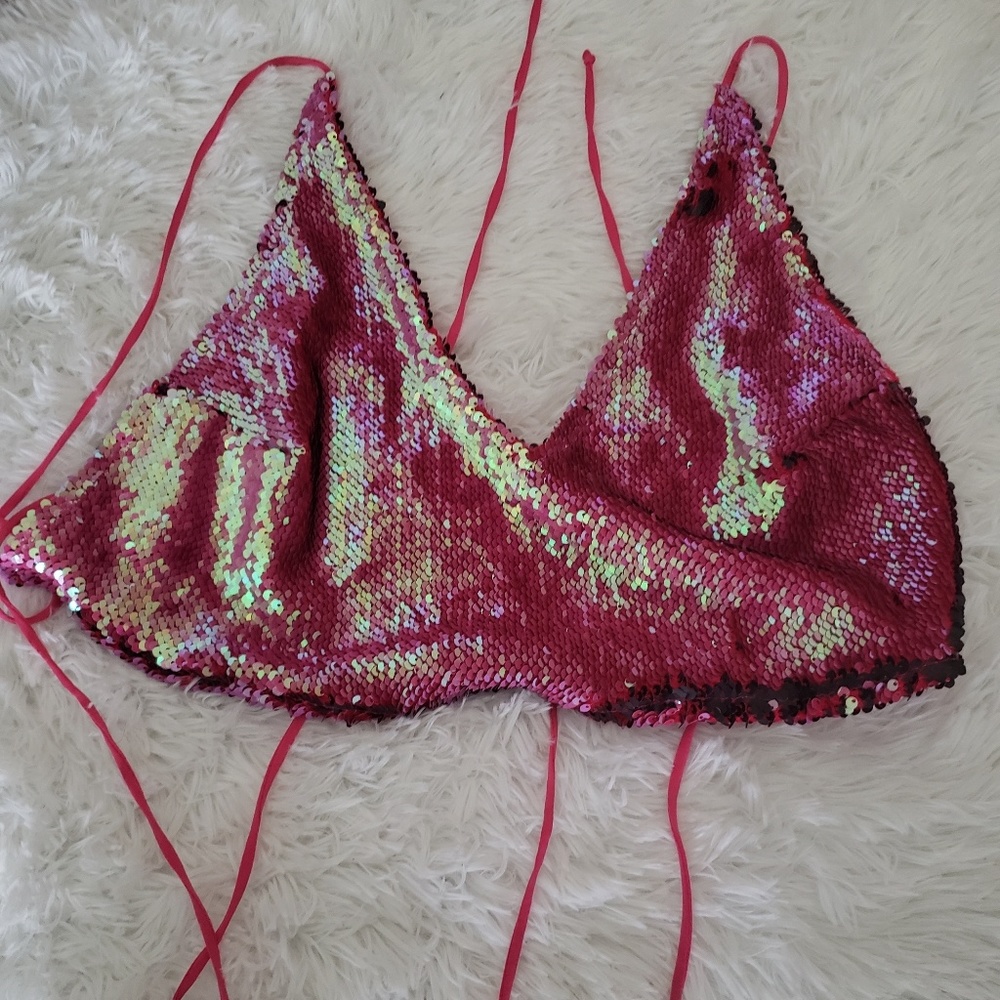 Sequin crop top